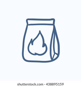 Take-away meals package vector sketch icon isolated on background. Hand drawn Take-away meals package icon. Take-away meals package sketch icon for infographic, website or app.