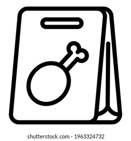 Takeaway meat icon. Outline Takeaway meat vector icon for web design isolated on white background
