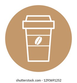 Takeaway paper coffee cup icon. color icon
