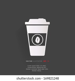 Takeaway paper coffee cup icon