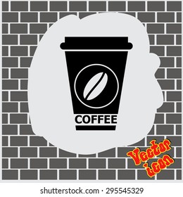 Takeaway paper coffee cup icon