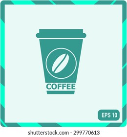 Takeaway paper coffee cup icon