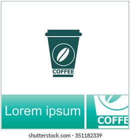 Takeaway paper coffee cup icon. Vector.