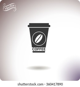 Takeaway paper coffee cup icon. Vector.