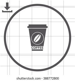 Takeaway paper coffee cup icon. Vector.