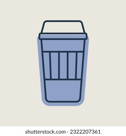 Icono vectorial de taza de café de papel quitada. Señal de comida rápida. Símbolo gráfico para cocinar diseño de sitio web y aplicaciones, logotipo, aplicación, interfaz de usuario