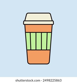 Takeaway paper coffee cup vector icon. Fast food sign. Graph symbol for cooking web site and apps design, logo, app, UI