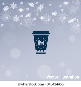 Takeaway paper tea cup vector icon