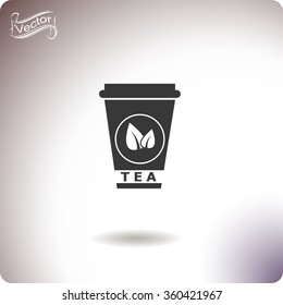 Takeaway paper tea cup vector icon