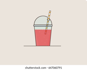 Takeaway refreshment drink line design vector illustration