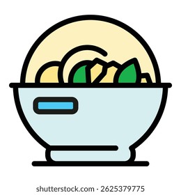Icono de ensalada para llevar. Icono de Vector de ensalada para llevar para el Diseño web aislado en el color de fondo blanco plano