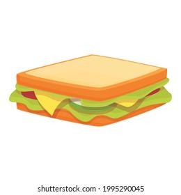 Takeaway sandwich icon. Cartoon of Takeaway sandwich vector icon for web design isolated on white background