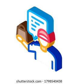 takeaway seller icon vector. isometric takeaway seller sign. color isolated symbol illustration