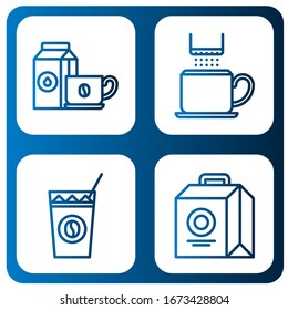 takeaway simple icons set. Contains such icons as Coffee cup, Cold coffee, Lunch box, can be used for web, mobile and logo