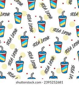 Takeaway Soda Cheers Cup Vector Pattern can be use for background and apparel design