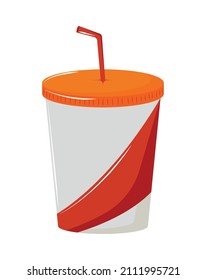 takeaway soda cup icon flat