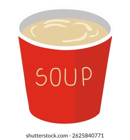 Takeaway Soup Cup Vector Illustration