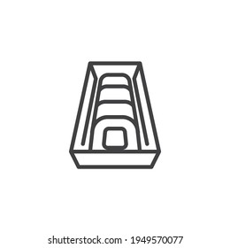Takeaway sushi roll line icon. linear style sign for mobile concept and web design. Sushi set box outline vector icon. Symbol, logo illustration. Vector graphics