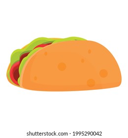 Takeaway taco icon. Cartoon of Takeaway taco vector icon for web design isolated on white background