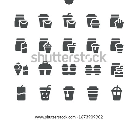 Takeaway (Take out) v3 UI Pixel Perfect Well-crafted Vector Solid Icons 48x48 Ready for 24x24 Grid for Web Graphics and Apps. Simple Minimal Pictogram