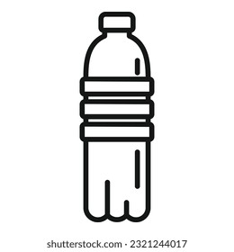 Vector de contorno del icono de la botella de agua de extracción. Comida rápida. Eliminar contenedor