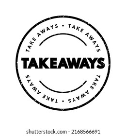 Takeaways text stamp, concept background