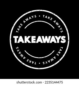 Takeaways text stamp, concept background