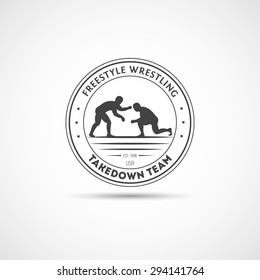 Takedown, Wrestling logotype. Template for section, club or your design.