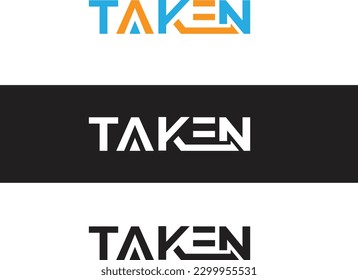 TAKEN LETTERING TYPOGRAPHY MONOGRAM MINIMALIST ICON SIGN