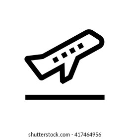 Take-off, airplane  theme line icon. 