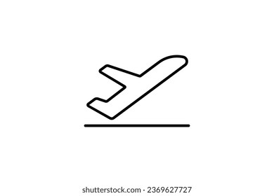 Takeoff icon. Airplane. icon related to departure, airport. suitable for web site design, app, user interfaces, printable etc. Line icon style. Simple vector design editable