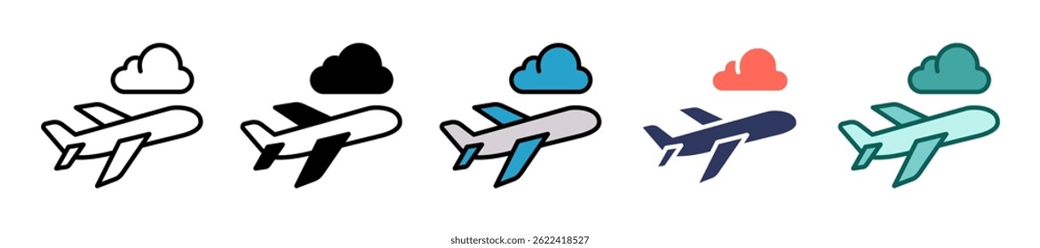 Takeoff Icon Multiple Vector Illustration