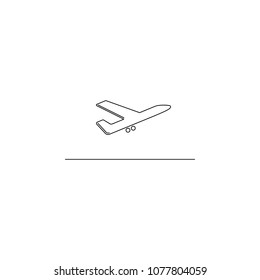 takeoff illustration. Element of airport for mobile concept and web apps. Thin line illustration of takeoff can be used for web and mobile. Premium icon on white background