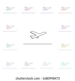Icono de estilo multicolor. Línea delgada simple, contorno vectorial de iconos de aeropuerto para ui y ux, sitio web o aplicación móvil