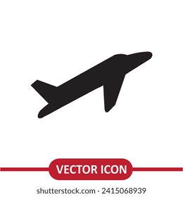 Takeoff the plane icon flat simple illustration on white background..eps