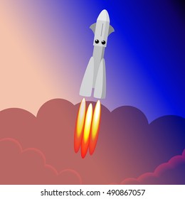 takeoff rocket from the surface of Mars