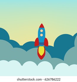 the takeoff of the spacecraft from the surface
