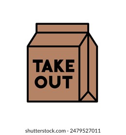 Takeout box icon, vector illustration