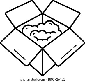 Casilla de extracción. Icono de contorno del vector.