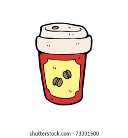 take-out coffee cup cartoon