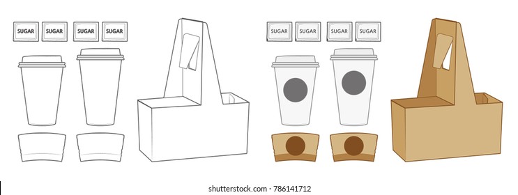 takeout coffee cup set