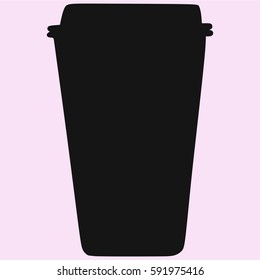 take-out coffee cup vector silhouette isolated