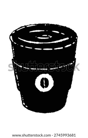 Takeout Coffee Paper Cup Vertical Monochrome