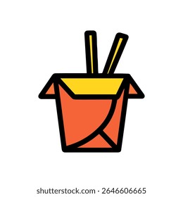 Recipiente de retirada com hashis ilustração saborosa. Ilustração de Símbolo de Ícone