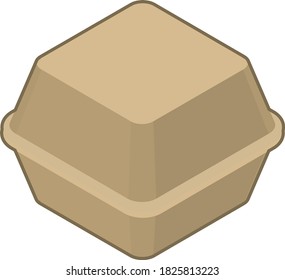take-out containers. box. Isometric colorful illustration.