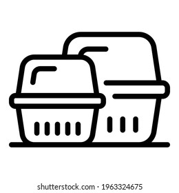 Takeout Containers Icon. Outline Takeout Containers Vector Icon For Web Design Isolated On White Background