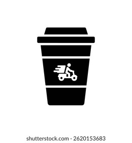 Take-Out Drink Cup with Delivery Icon Representing Beverage Delivery Service
