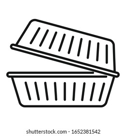 Takeout food container icon. Outline takeout food container vector icon for web design isolated on white background