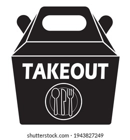 Takeout Food Symbol. Takeout Paper Food Box Icon. Daily Meal In Paper Box. Vector Illustration