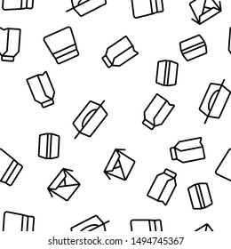 Takeout Food Vector Seamless Pattern Thin Line Illustration